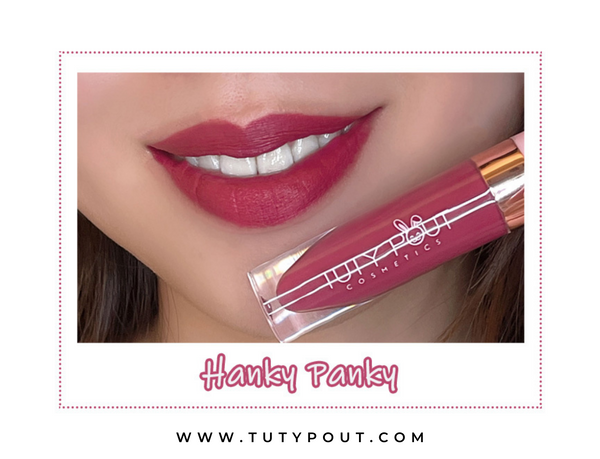 TUTY POUT Satin Matte Lip Cream - Hydrating Vegan & Cruelty-free Lip Creme (Hanky Panky lip image)