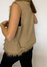 Load image into Gallery viewer, Vintage Beige Oversized Faux Fur Gilet
