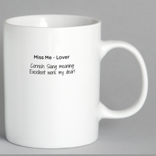 Load image into Gallery viewer, Cornish Gnome Mug - Miss Me Lover - ceramic and handprinted, personalise option
