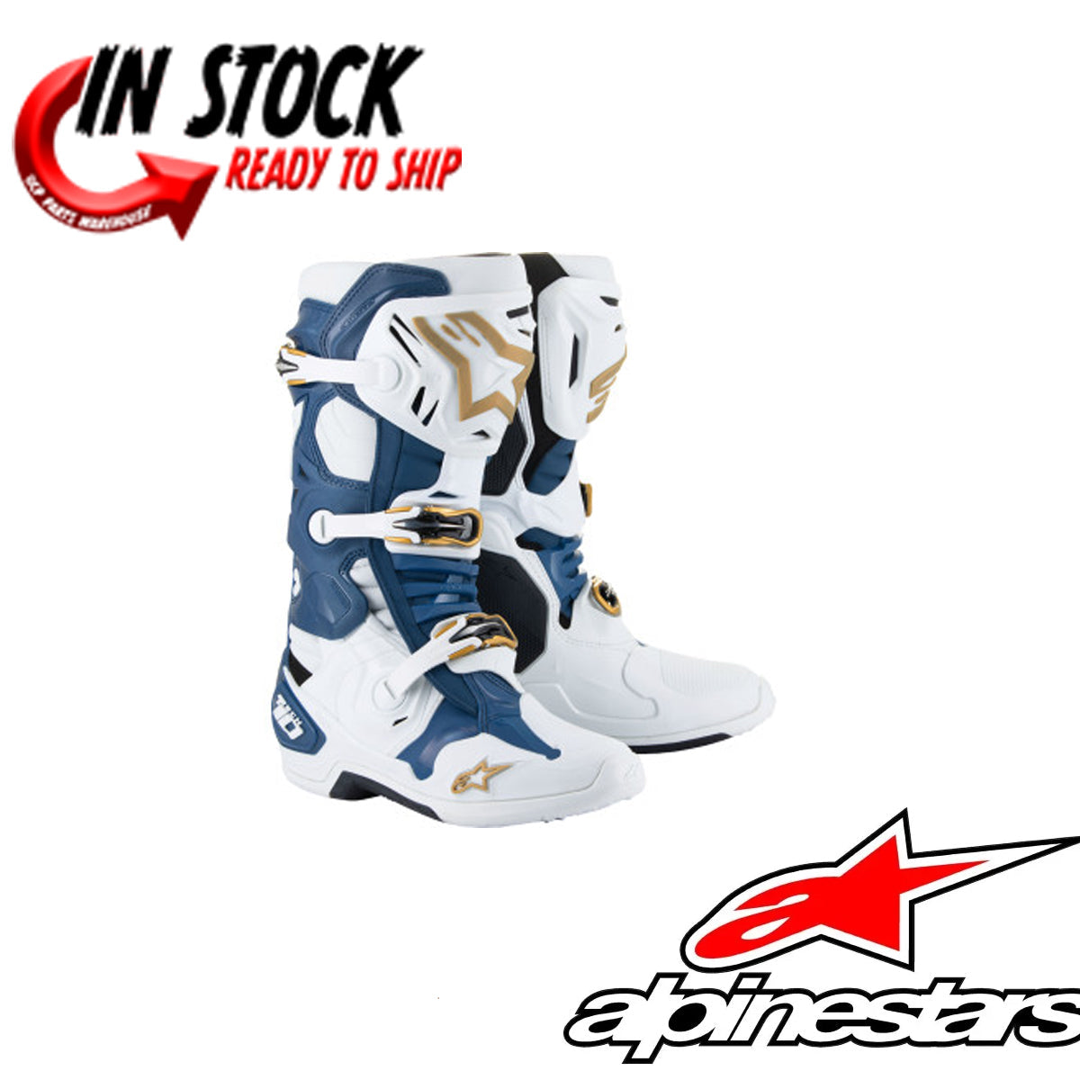 2024 ALPINESTARS TECH 10 BOOTS LE ARLINGTON DRESS WHITES TROPICAL  SIZE 11