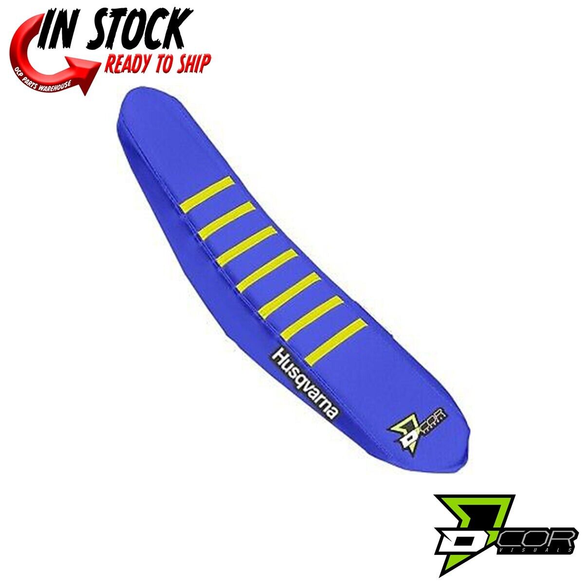 D'COR Seat Cover Blue/Yellow Ribs Husq FC TC 250 350 450 2015