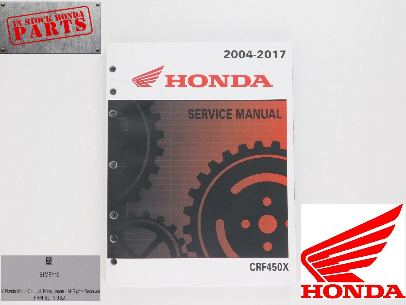 New Genuine Honda Service Manual 2005-2017 CRF450 X OEM Shop Repair Book 61MEY10