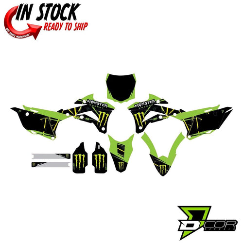 D'COR Monster Energy Slash Graphics Kit Kawasaki KX85 KX112 2022-2023