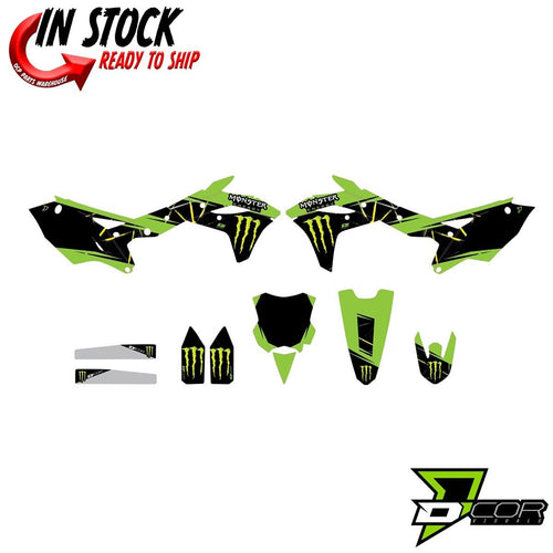 D'COR Monster Energy Slash Graphics Kit Kawasaki KX250F 2017-2020 NEW