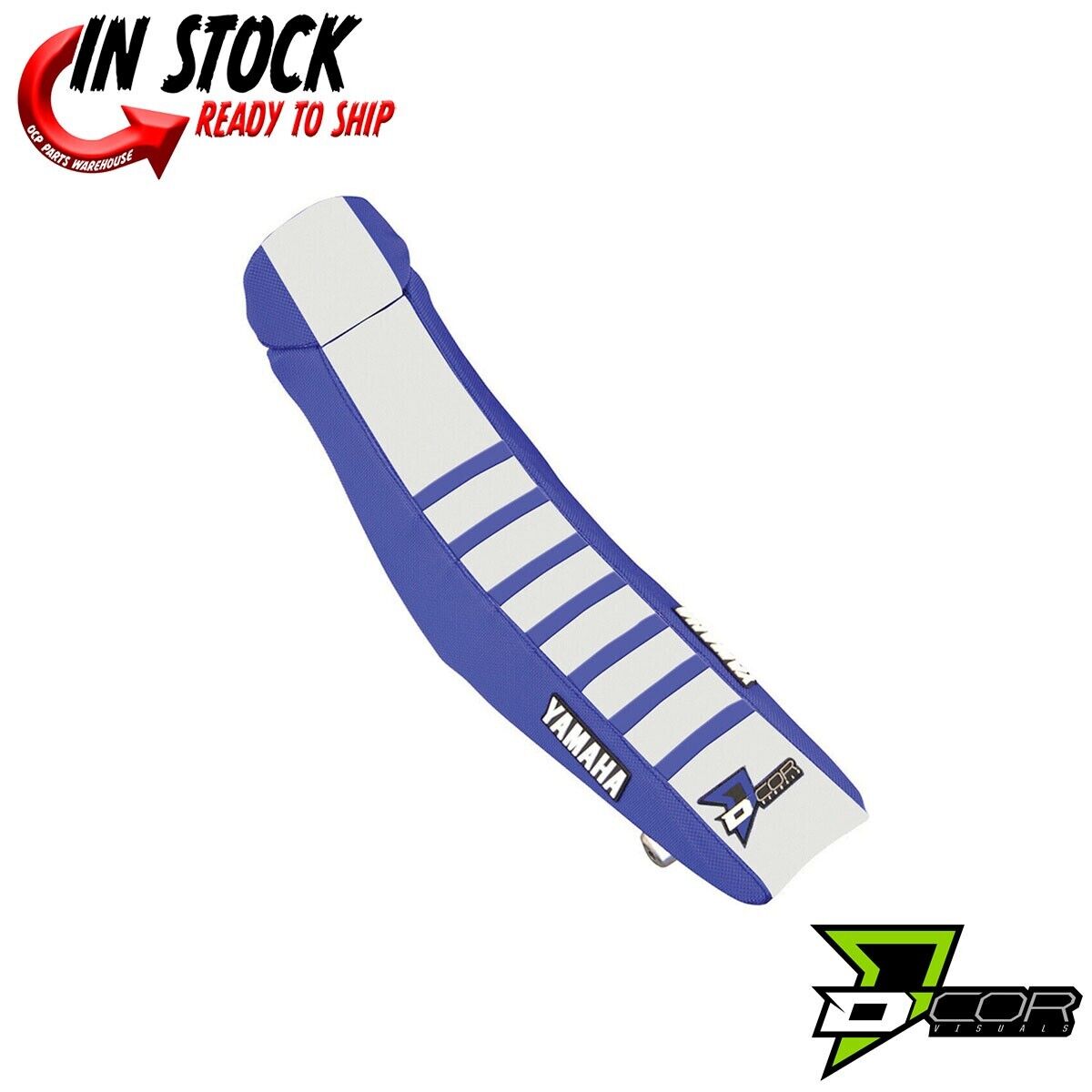 D'COR Seat Cover  Blue/White/Blue Yamaha YZ250F 14-18 YZ450F 14-17