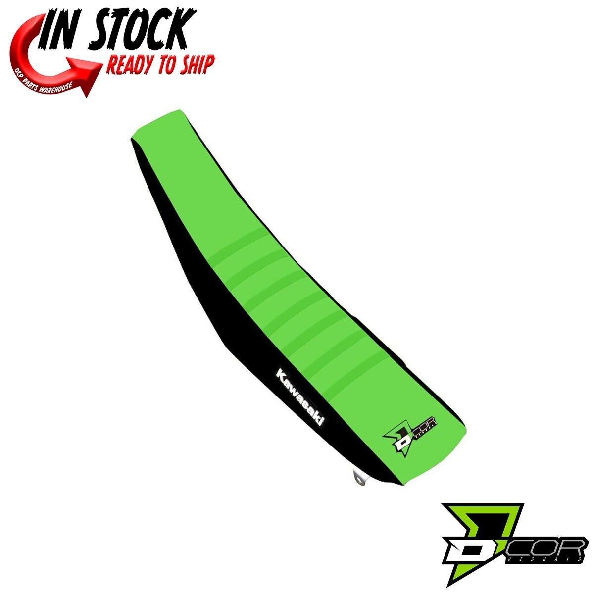 D'COR Seat Cover Black Green Kawasaki KX250F 17-20 KX450F 16-18