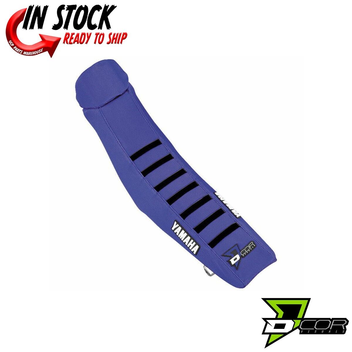 D'COR Seat Cover Blue, Black Ribs Yamaha YZ250F 14-18 YZ450F 14-17