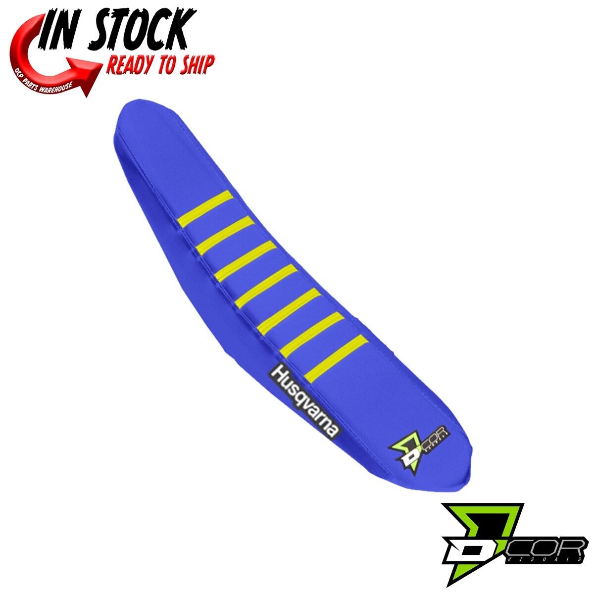 D'COR Seat Cover Blue/Yellow Ribs Husq FC TC 250 350 450 2015