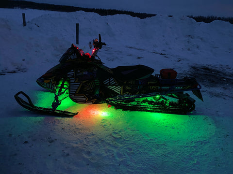 Green & Red LED Underglow Installation Service Staples Minnesota on 2011 Skidoo Summit