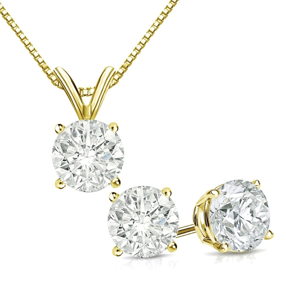 diamond earring and necklace set gold