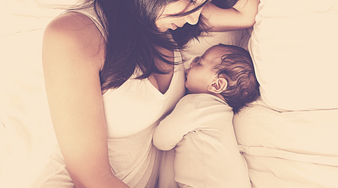 mom and baby, motherhood, sleeping, sleeping together, sleeping baby, mother and child