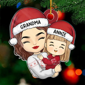 Sending You Holiday Hugs - Family Personalized Custom Ornament - Acrylic Custom Shaped - Christmas Gift For Mom, Grandma - wecustomtees