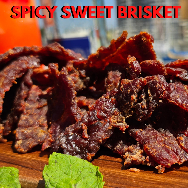 Spicy Sweet Brisket beef jerky from Rock Ridge Jerky