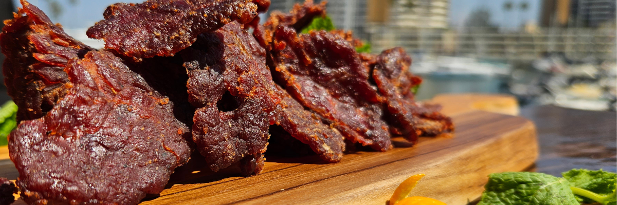 Tender spicy sweet jerky its brisket