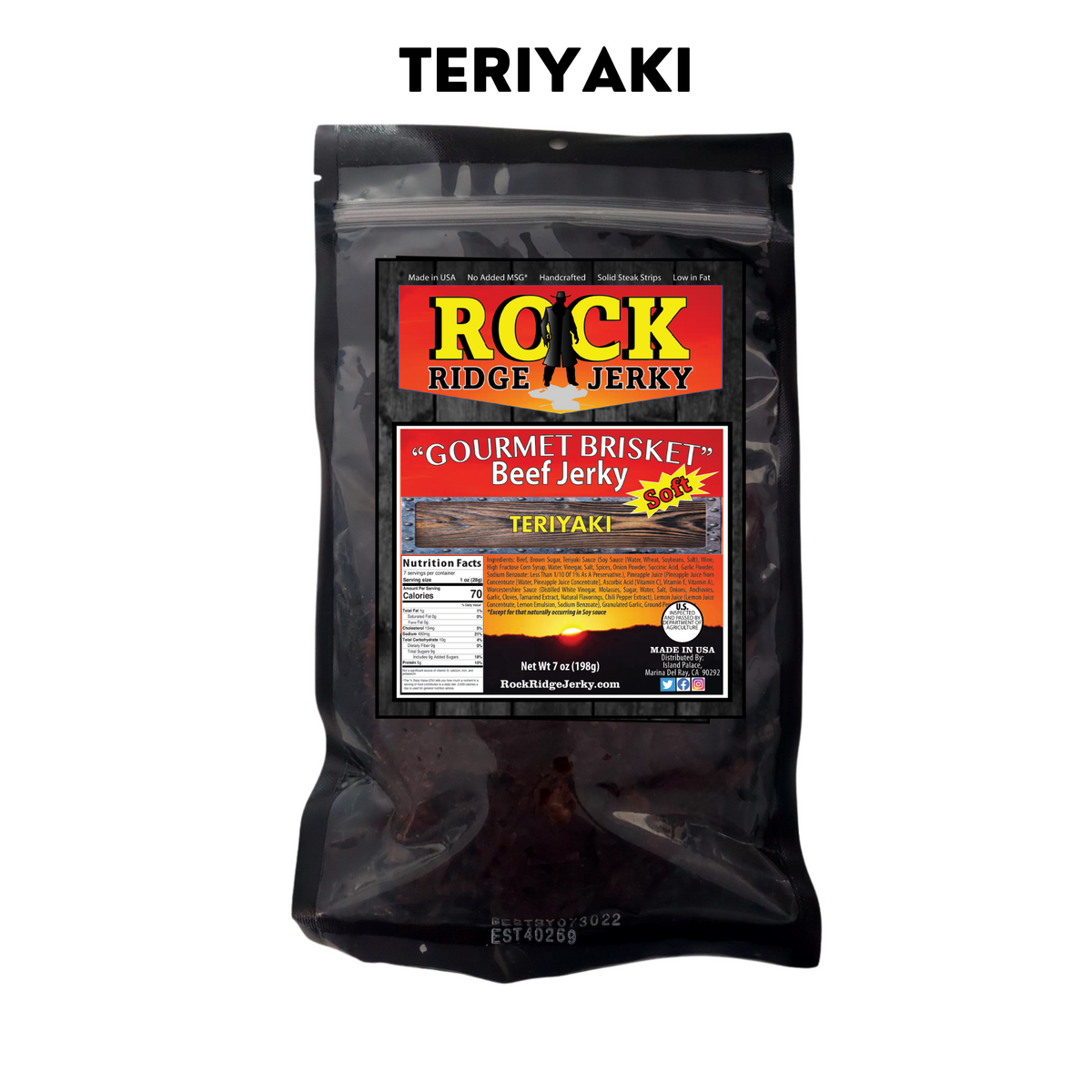 Teriyaki brisket beef jerky