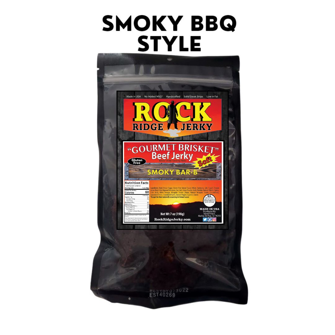 Smoky BBQ Brisket beef jerky from Rock Ridge Jerky