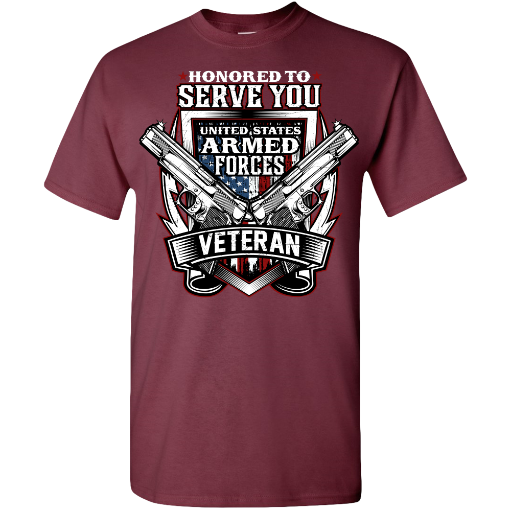 Honored To Serve You United States Armed Forces Veteran Adult Unisex Tee Standard T - Near Miss Creations