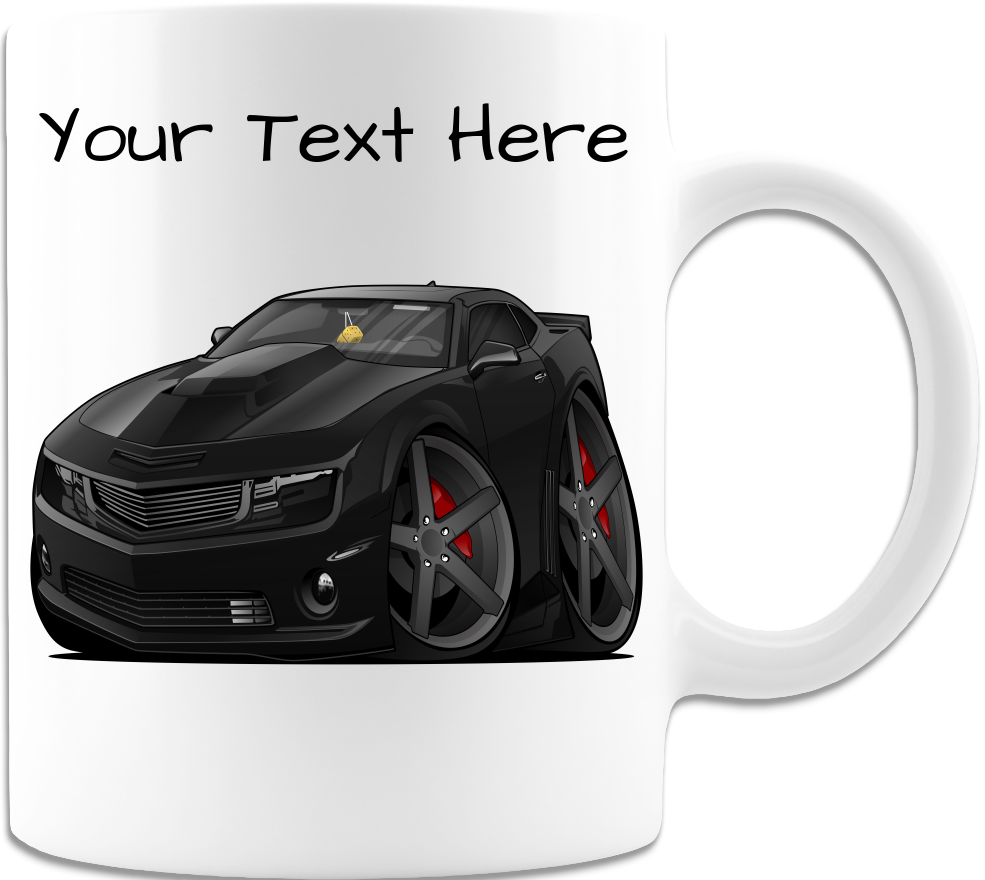 Camaro Cartoon Cars Ceramic Mug - Coffee Mug - White - Near Miss Creations