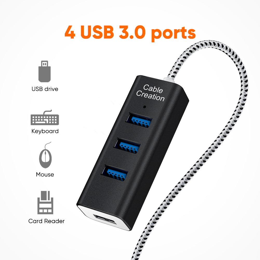 4 port USB hub with Feet Long Cable | CableCreation