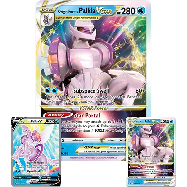 Pokémon TCG on X: Unleash the boundless strength of Palkia VSTAR with the  #PokemonTCG: Origin Forme Palkia VSTAR League Battle Deck. 🌌 🌌 This  tournament-ready deck includes 2 foil cards featuring Origin