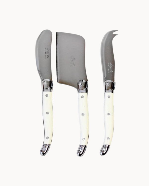 Farmhouse Pottery 4 PC Forged Cheese Knife Set - Open Brown