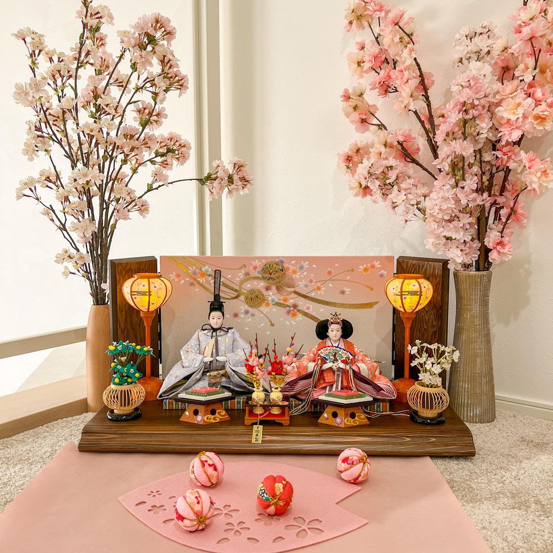 ひな2 ひな祭り 雛道具 雛飾り 橘桜飾り - 雛人形・ひな祭り