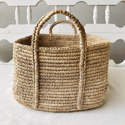 Straw Woven Flat Basket - Large — The Nopo