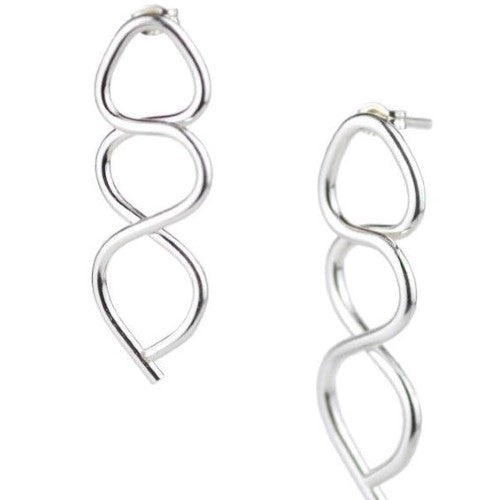 Nancy Deal - Double Oval Oxidized Silver Earrings — Morlen Sinoway Atelier
