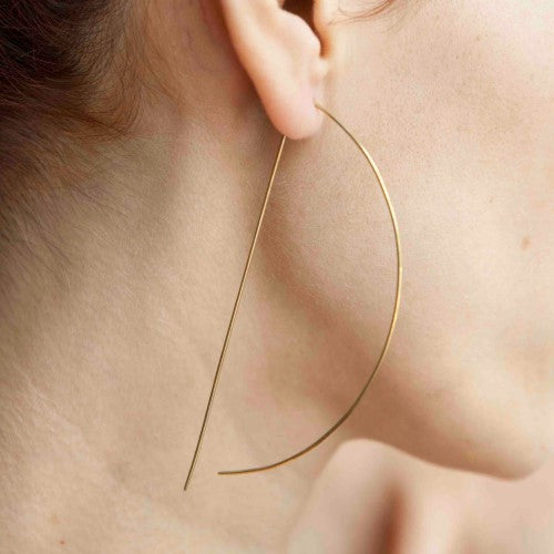 Luna Creciente Small Hoops - Bronze