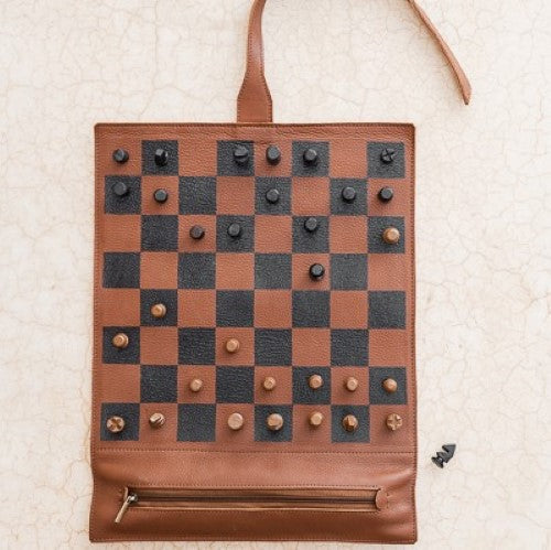 Leather Lunch Box Black Buenos New Chess -  Portugal