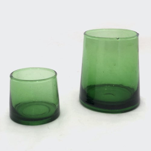 Euna - Dark Green Glass Water Cup With Straw – Eunaliving