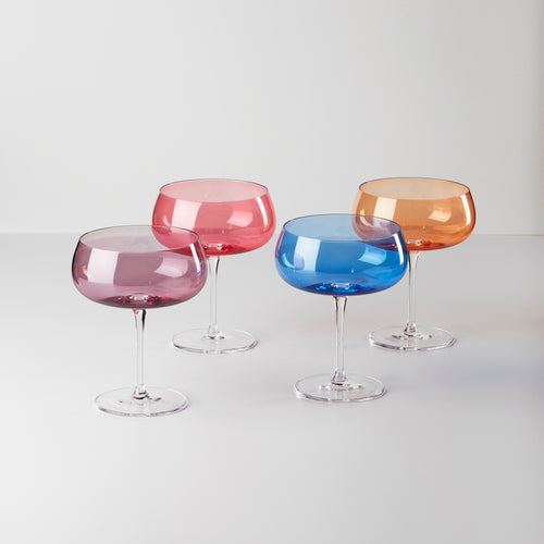 Exportshub_USA Unique Wine Glasses - Clear, 180ml Set of 4, Cocktail  Glasses
