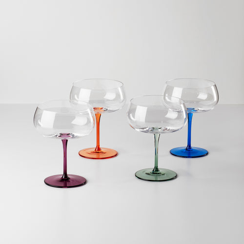 Small Wine Glasses - Matching Set of 3 - Different Colors - 4.5