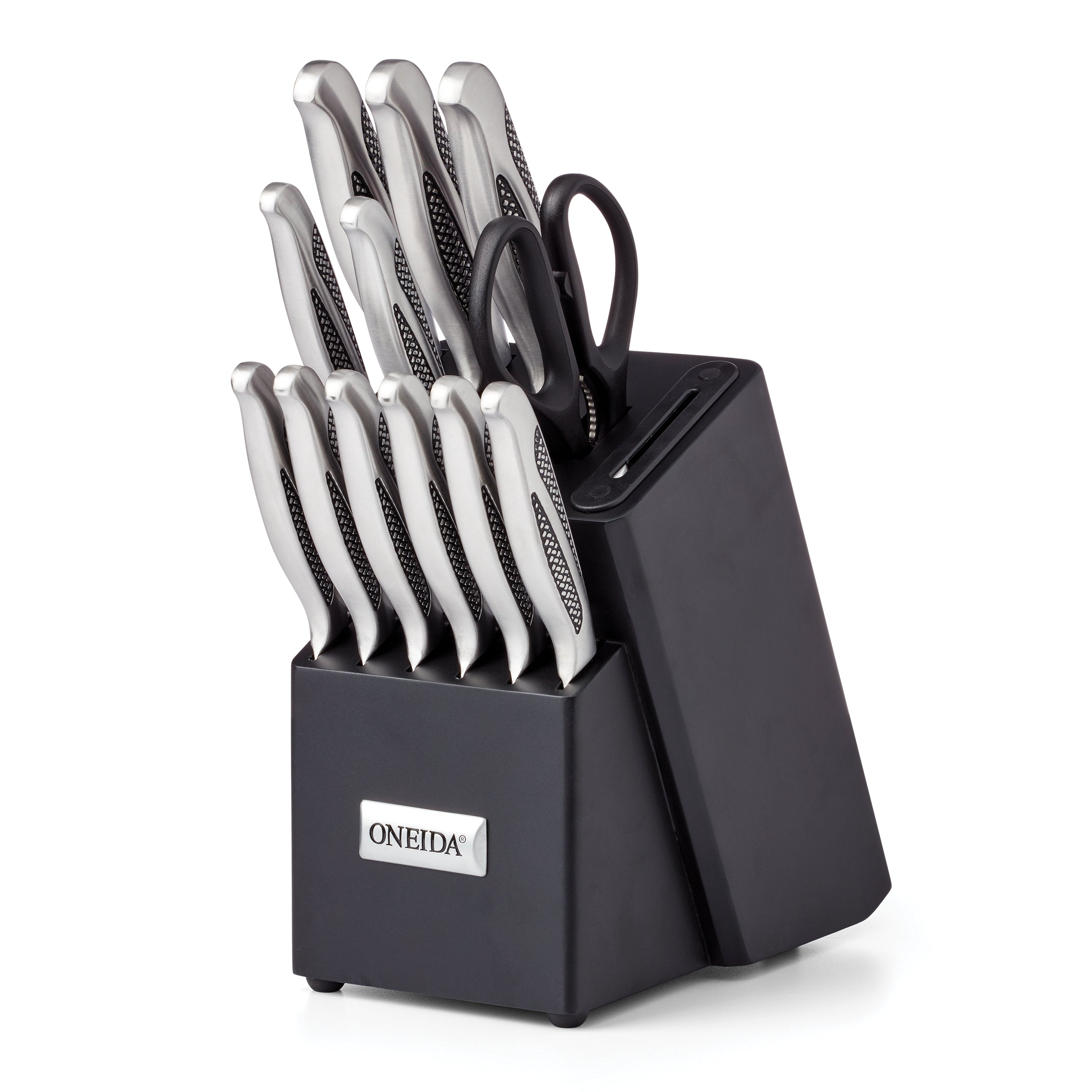 The Pioneer Woman Pioneer Signature 14-Piece Stainless Steel Knife Block Set, Gray