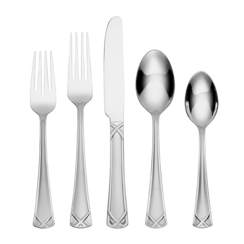 Skandia Opera Gunmetal 20-Piece 18/0-Stainless Steel Flatware Set