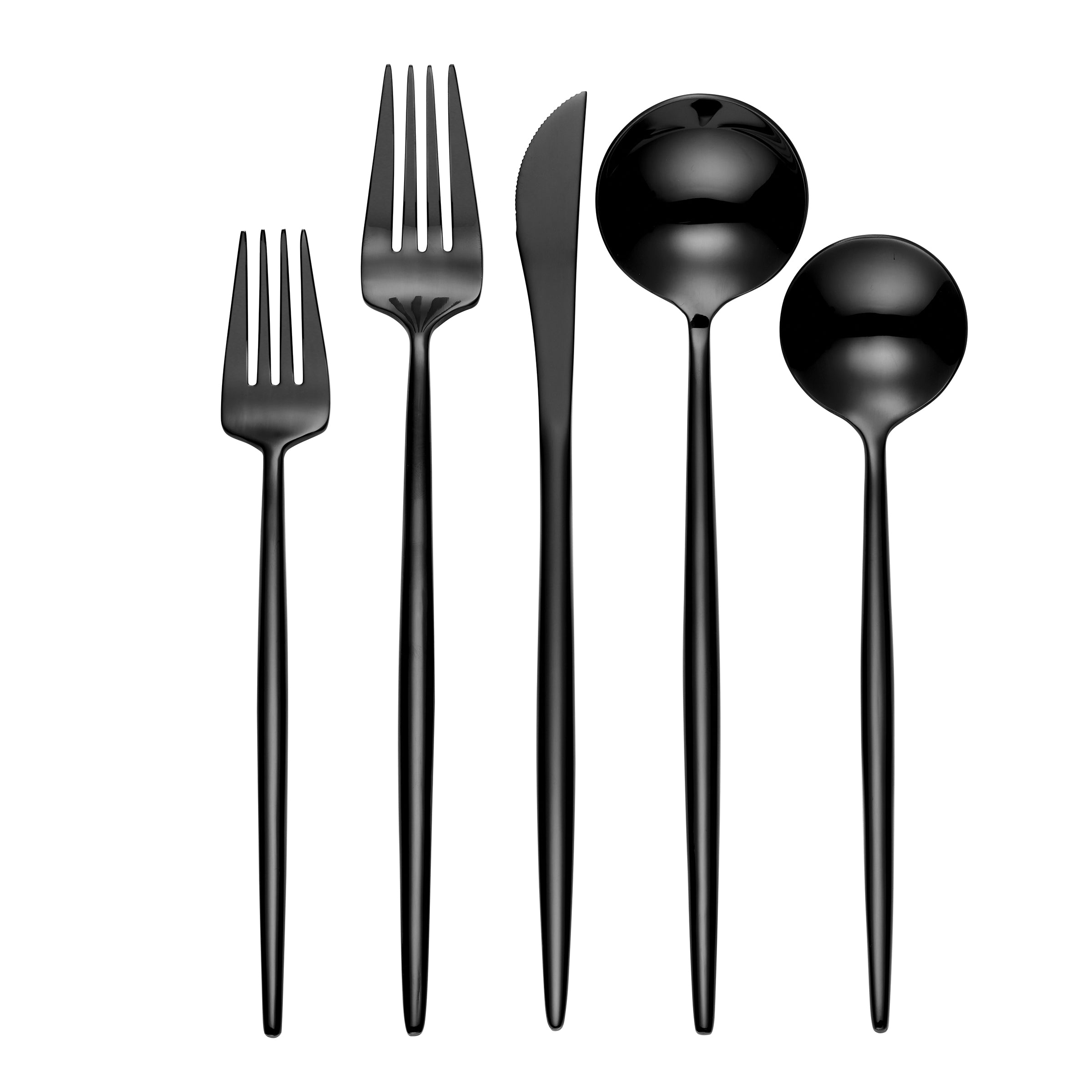 Skandia Tidal Frosted 5-Piece 18/0 Stainless Steel Flatware Set