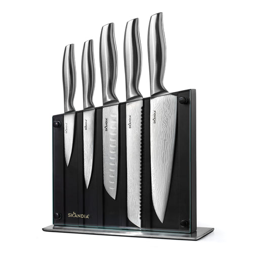 Hampton Forge Beck 7-Piece Block Set With Gun Mtl PVD Knives