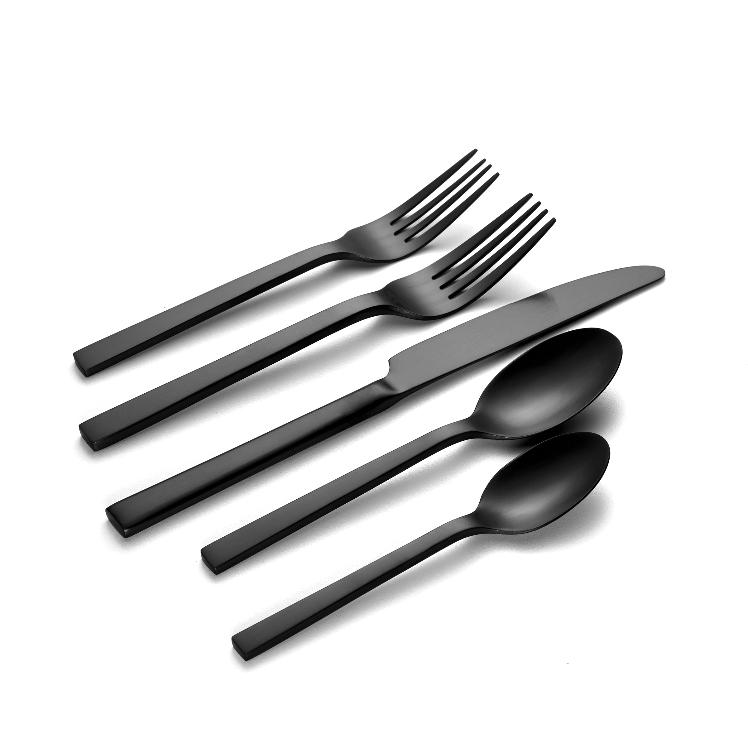 Matte Black Silverware Set Stainless Steel Satin Finish Flatware 2 Set High  Quality