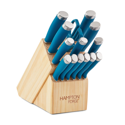 Hampton Forge 15pc Epicure Cool Grey Kitchen Cutlery Knife Set for sale  online
