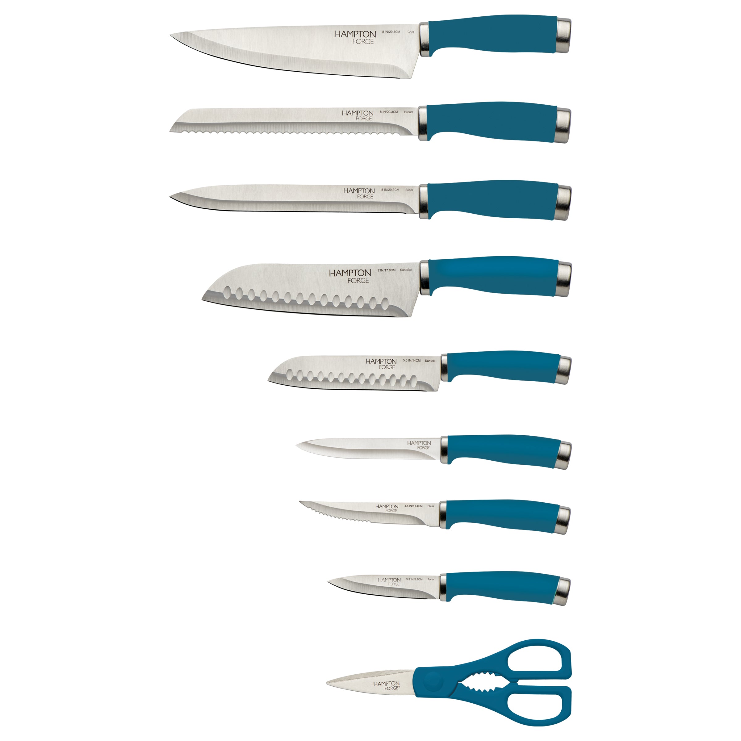 Hampton Forge Tomodachi Knife Set - 6-Piece Set Includes 3 Titanium Coated  Black Blade Chef Knives and 3 Sheath Covers - Bed Bath & Beyond - 21754334