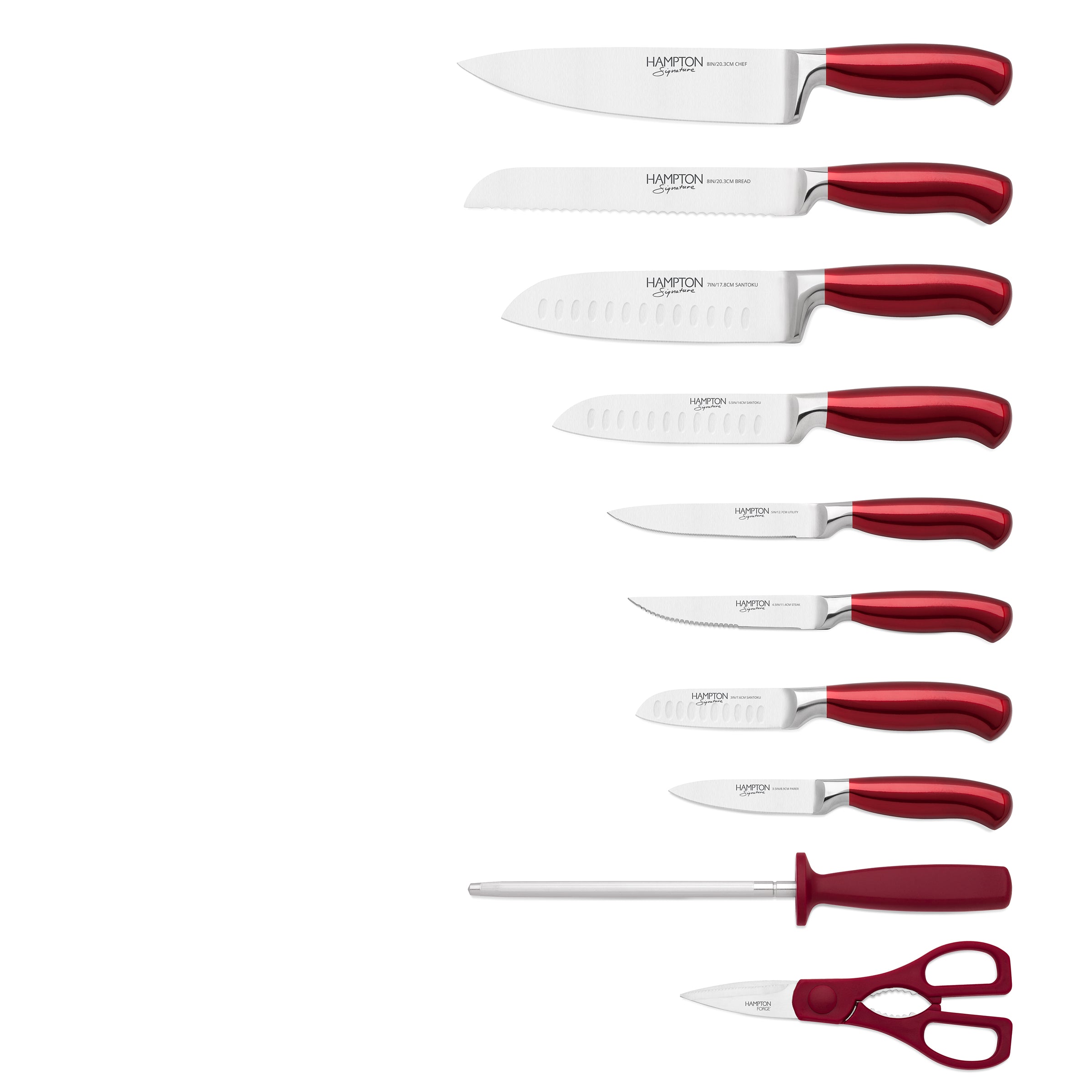 Hampton Forge HMC01E550S Rainbow Titanium – 10 Piece Knife Set with Blade  Guards, Stainless Steel