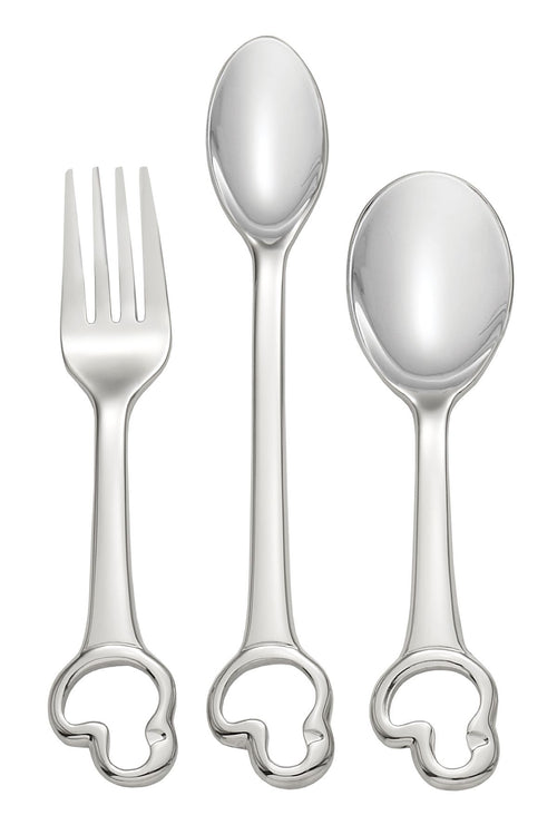 Baby Silverware Set - Silver Plate Small Baby Fork Spoon Toddler Infant -  Leonard // Many other patterns to choose from