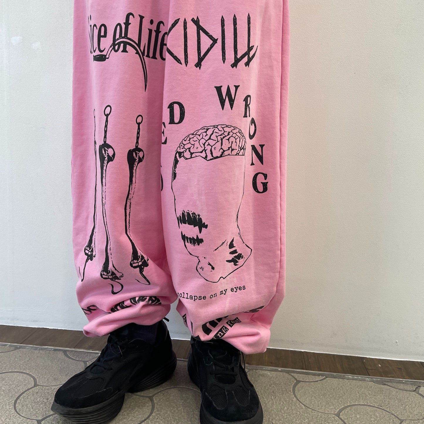 レッド系 KIDILL KIDILL キディル BAGGY SWEAT PANTS DISTRESSED