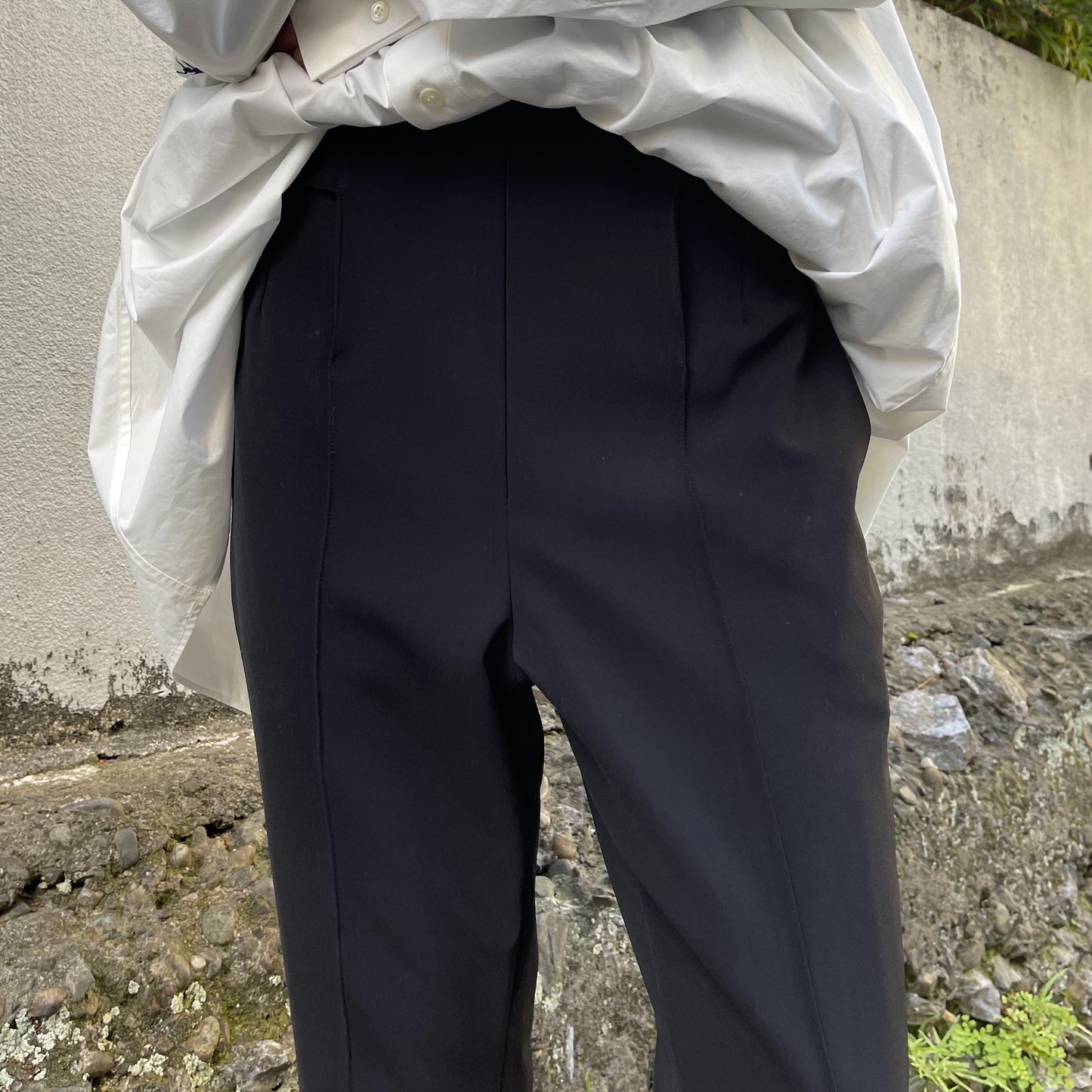 Pintucked trousers-smooth / black / パンツ | シープ / SHEEP