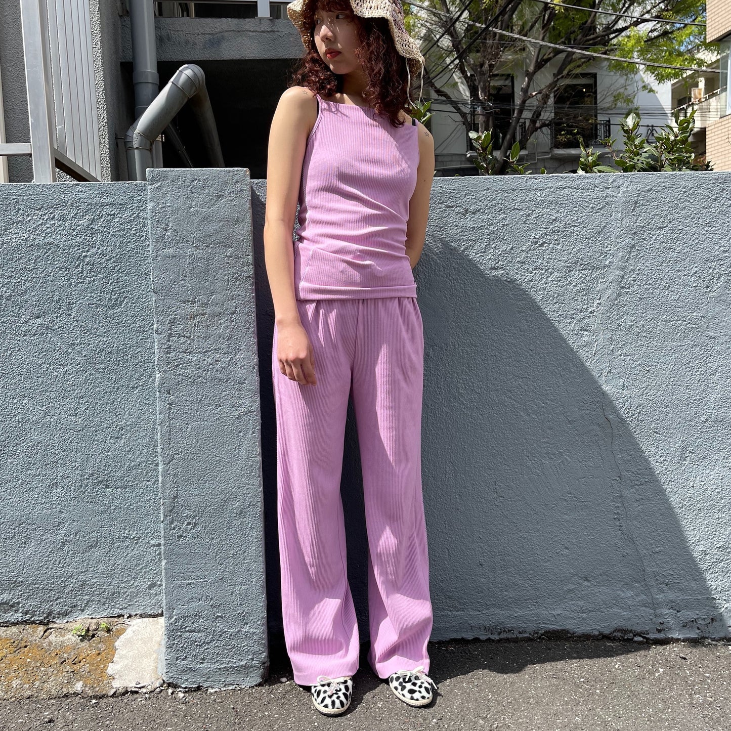 【SHEEP別注】Escape light set / LIGHT PURPLE / リブセットアップ