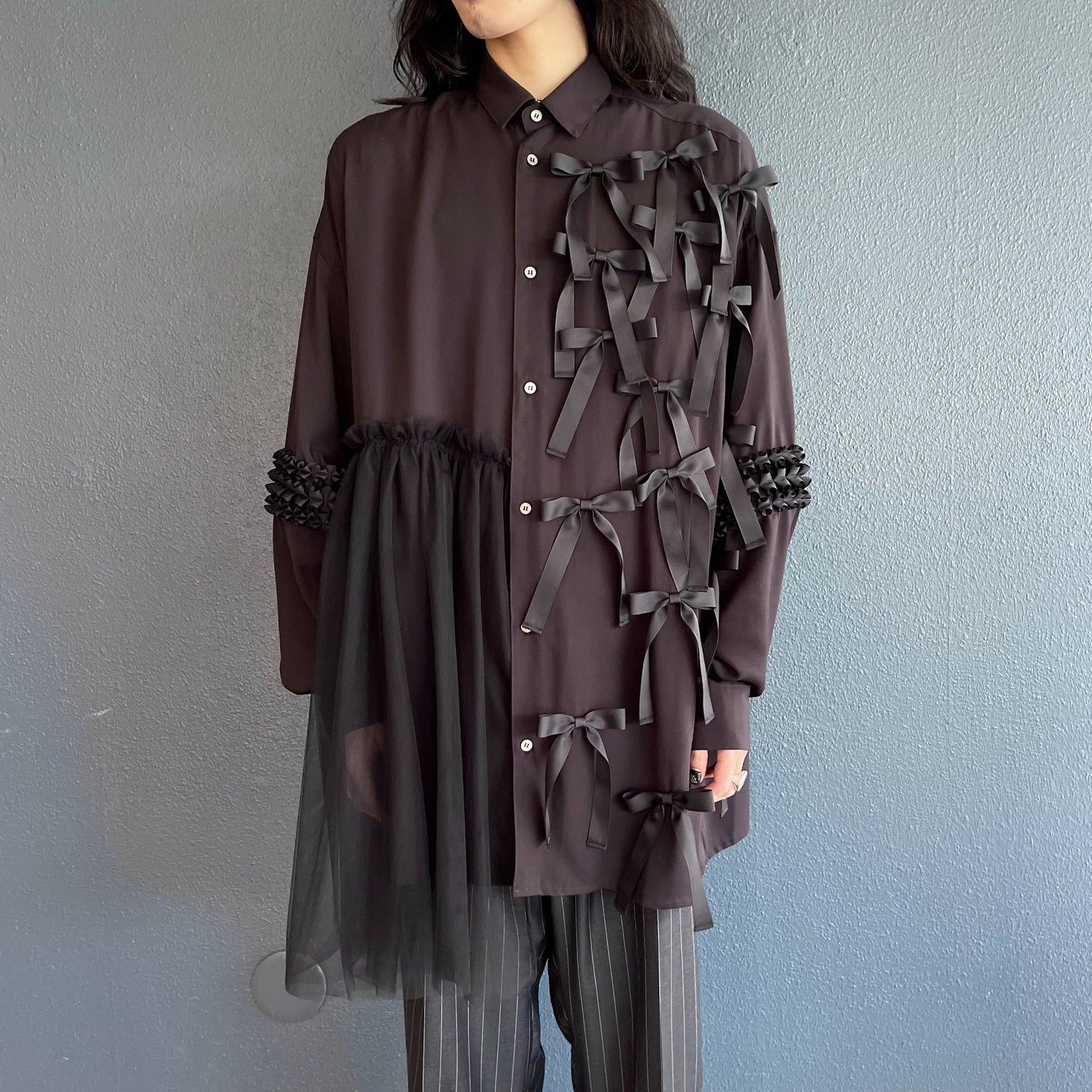 KIDILL チュールとリボンのシャツ キディル Ribbon Shirts - shashin.mn