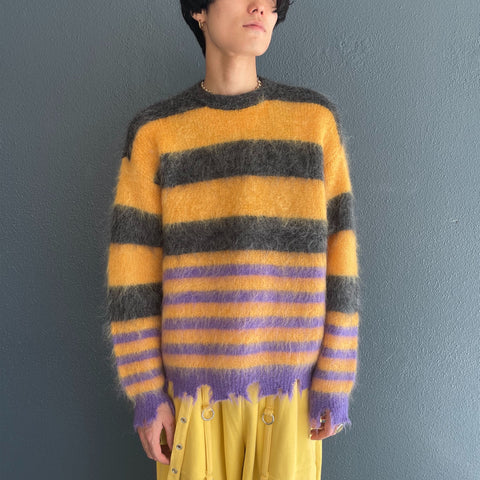 卸売 Striped ボーダーモヘアニット Knit Mohair トップス - geilolia.no