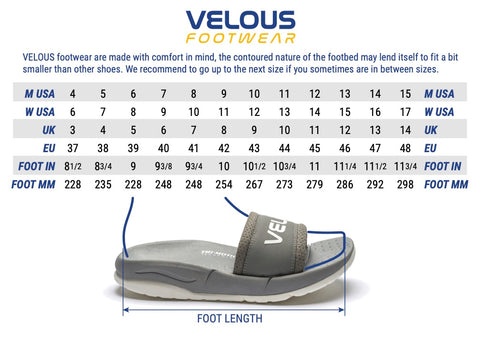 VELOUS Footwear Size Chart