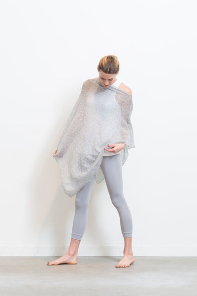 grey poncho with grey legging