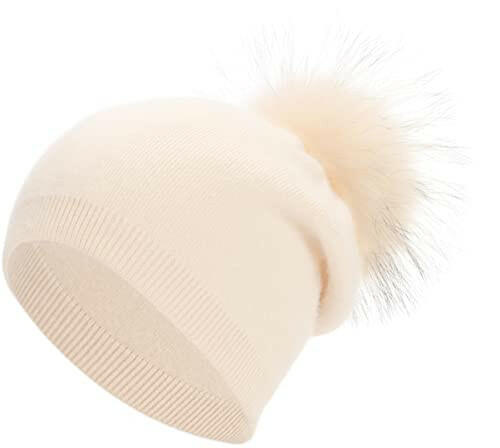 Fishers Finery Women's 100% Pure Cashmere Winter Slouchy Beanie (Charc